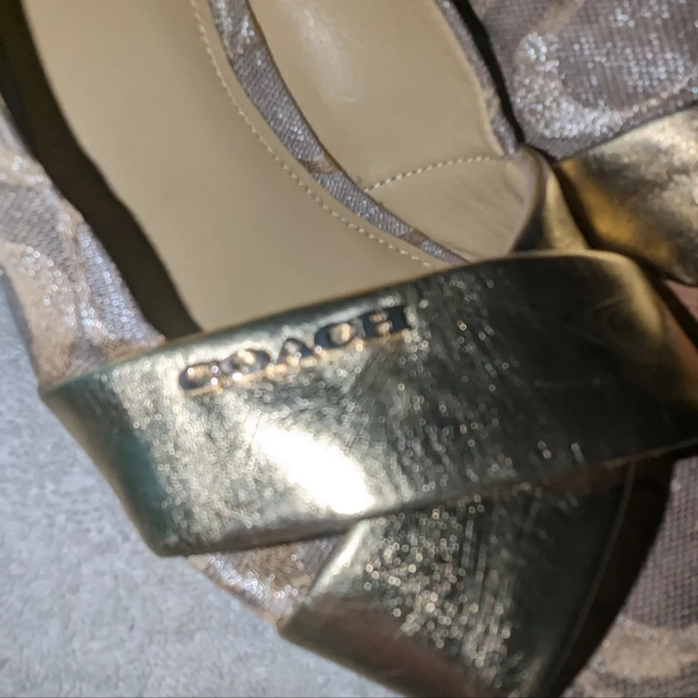 Vintage Coach Jesse wedge cork heeled sandals. 7.5